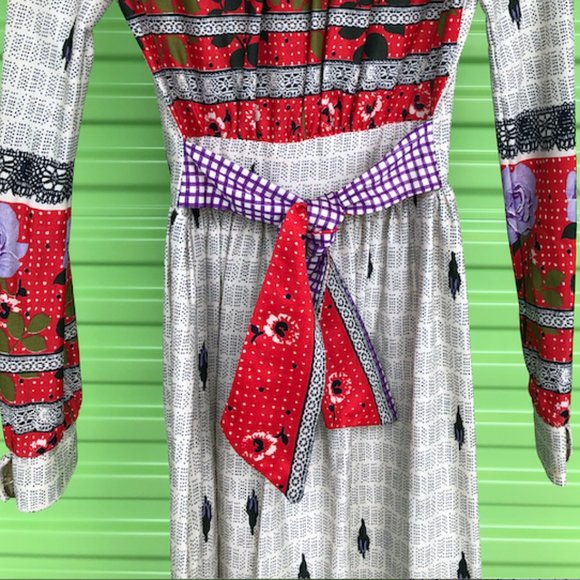 Vintage 70's Nancy B of California Multi Print Maxi *Authentic Halloween Costume - Picture 7 of 12